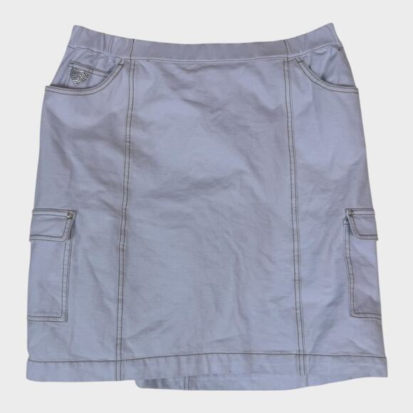 Dream Jeannes Quacker Factory White Cargo Skort Jersey Knit Size Large - Picture 2 of 11
